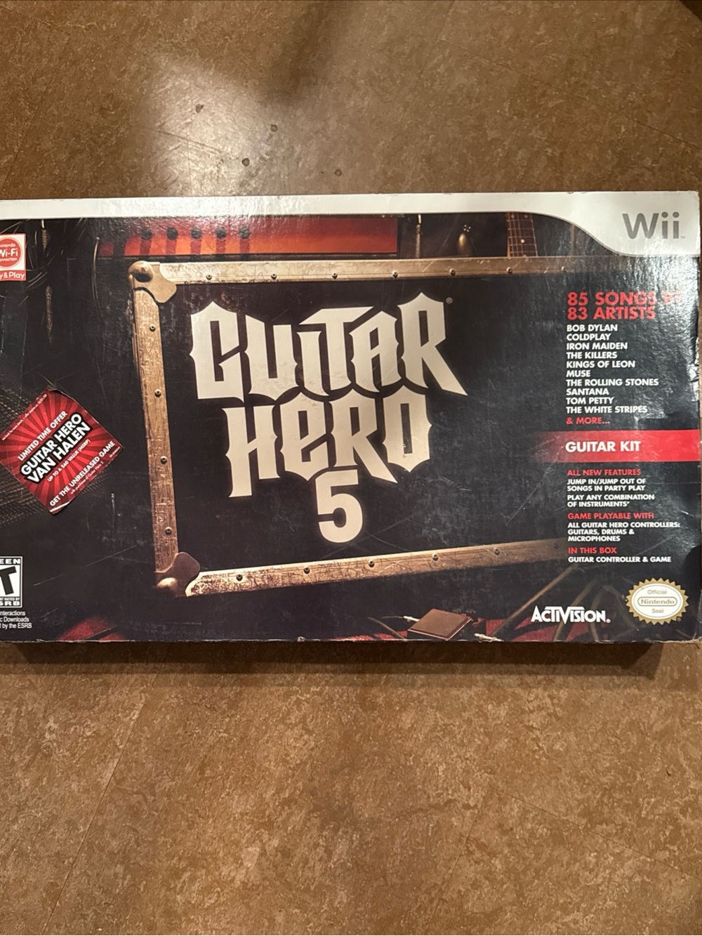 Guitar Hero 5 Wii Guitar Open Box - Red Sparkle GH5 *NO GAME* Tested